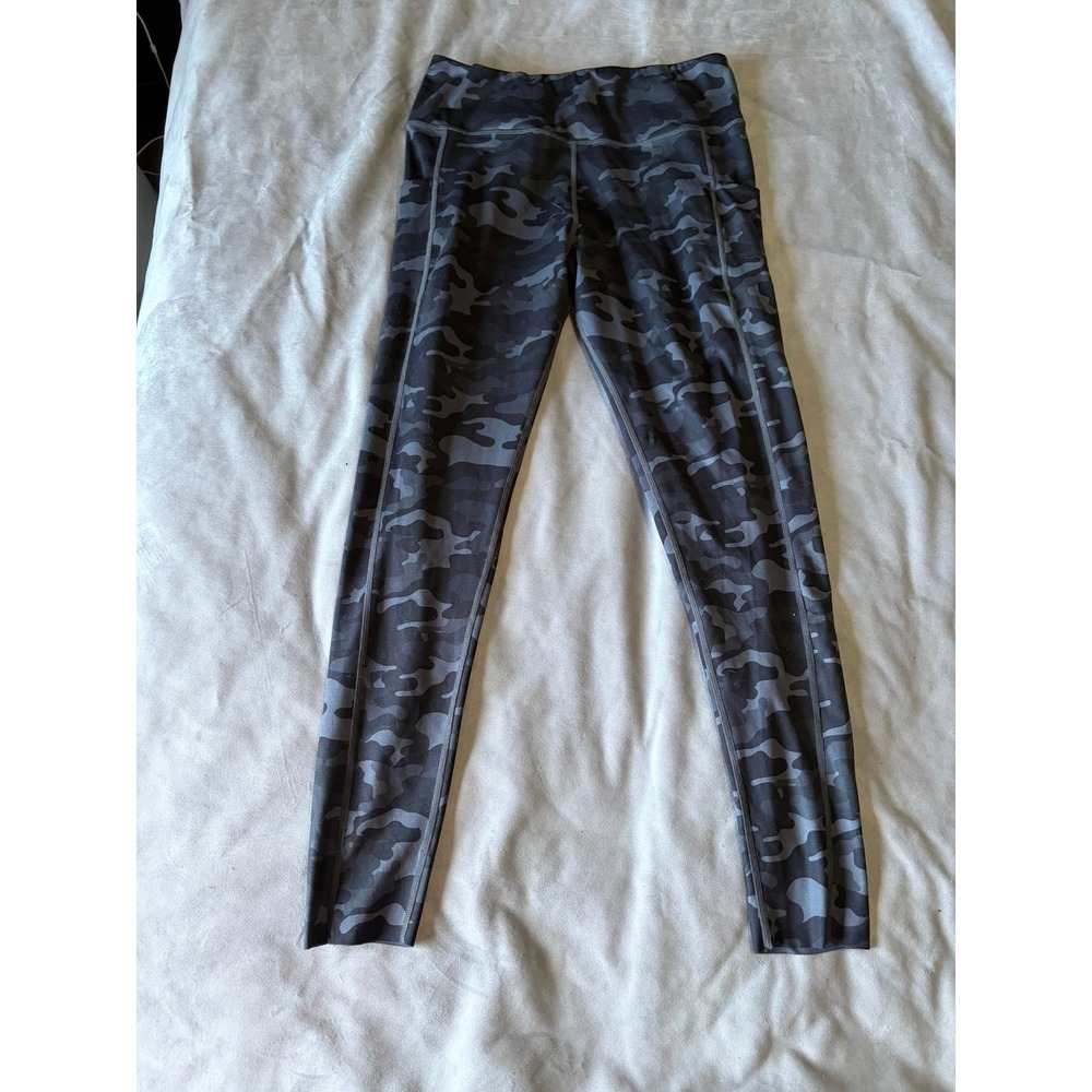 Glowmode Grey Camo High Waisted Athletic Leggings with Pockets XL